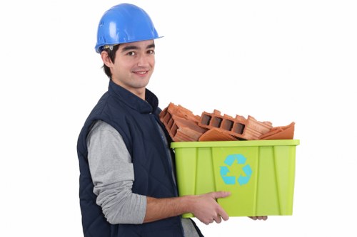 Commercial waste removal trucks in Carshalton