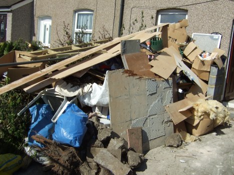 Different types of construction debris